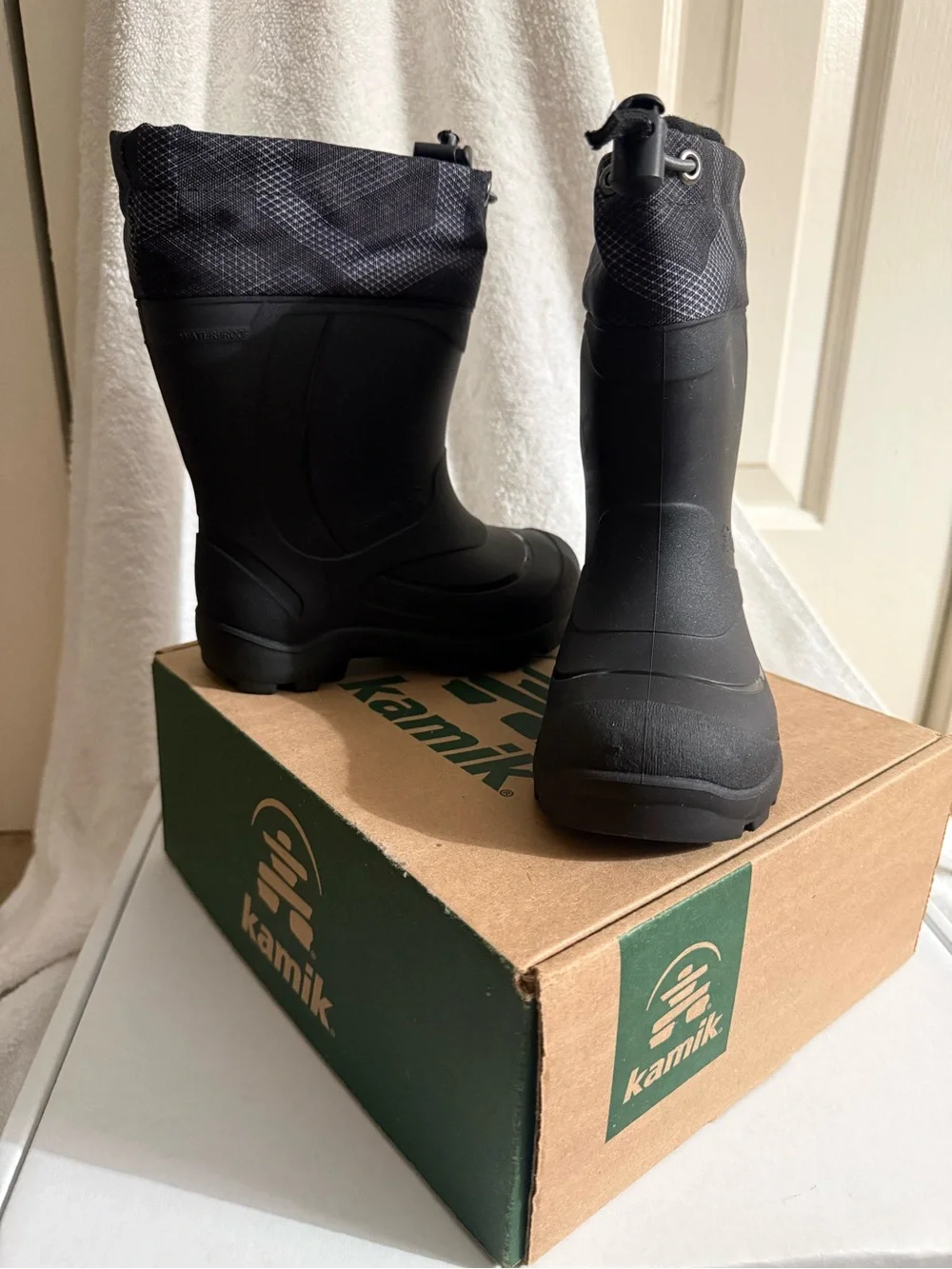 Kamik Black Kids' Waterproof Snow Boots with Toggle Cuff